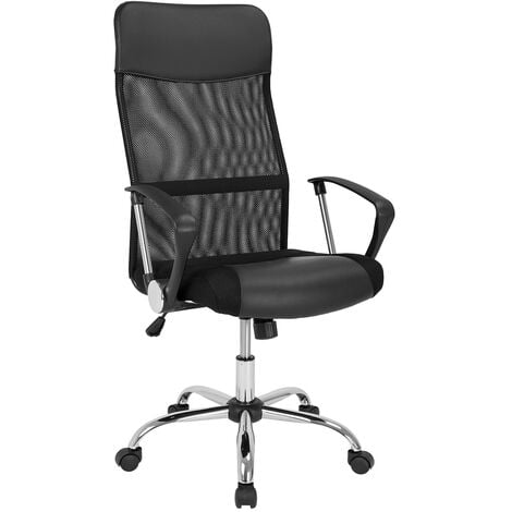 Casaria Bürostuhl Chefsessel »Deluxe« Wippfunktion höhenverstellbar ergonomisch 360° drehbar mit Netzbezug Stoff Drehstuhl Schreibtischstuhl weiß