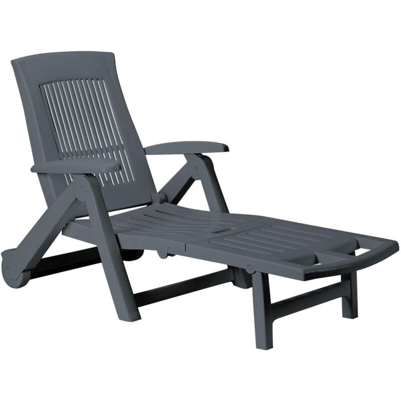

Chaise longue plegable 'Zircone' con ruedas tumbona de jardín Antracita - Antracita - Casaria