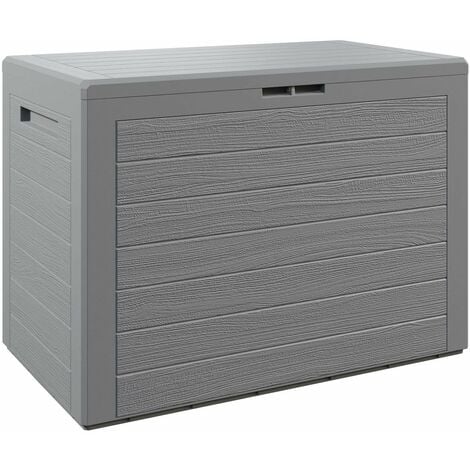 CASARIA® Coffre de rangement 190 L Poignées latérales Malle de rangement Intérieur Extérieur Jardin Terrasse Balcon  Gris