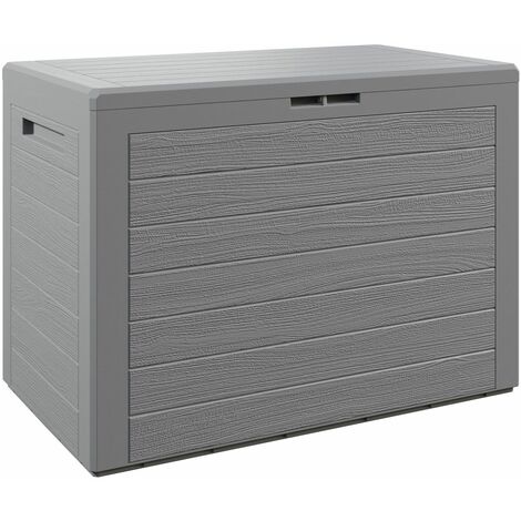 CASARIA® Coffre de rangement 190 L Poignées latérales Malle de rangement Intérieur Extérieur Jardin Terrasse Balcon  Gris