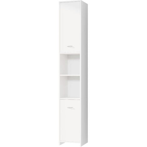 CASARIA® Columna Baño Armario Alto Muebles auxiliares de baño 180x30x30cm Estantería Estrecha Almacenaje Armarios Multiusos