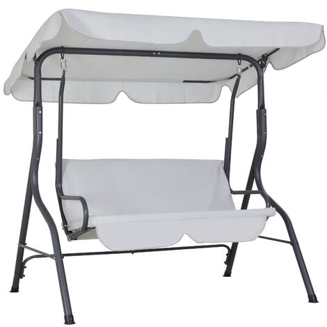 CASARIA® Columpio de Jardín Hollywood 140x112x150cm Toldo Ajustable Parasol Silla Hamaca Balancín para 2 Personas Banco Exterior carga hasta 200kg Azul