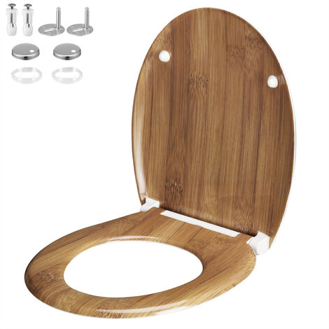 Casaria Copriwater Universale Doppia Chiusura Silenziosa Duroplast Antibatterico Montaggio Rapido Sgancio Rapido Pulizia Comoda Bamboo (en)