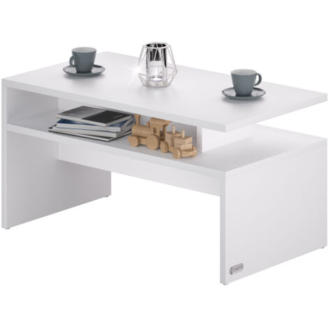 CASARIA® Couchtisch mit Ablage Stauraum 95x55x50cm Kratzfest Holz Modern Groß Wohnzimmer Sofa Couch Tisch Beistelltisch  weiß