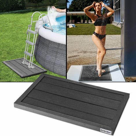 Casaria – Dalle de sol en WPC 101x63x5,5 cm – Antidérapante et résistante aux intempéries – Pour douche solaire et piscine – Charge max. 300 kg