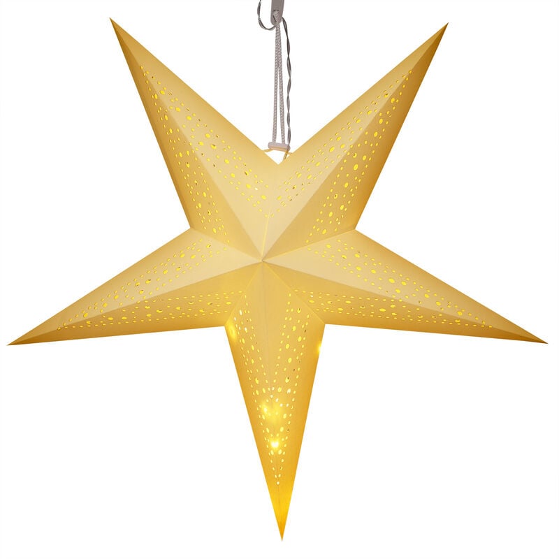 

Casaria Estrella de papel con 10 LEDs Ø60cm Decoración navideña para colgar a pilas - Varios modelos Modelo 4