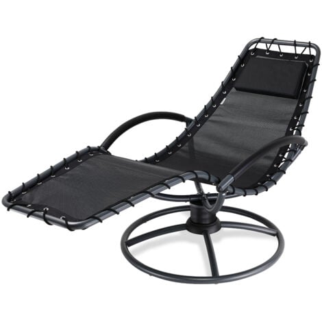 CASARIA® Eve Relaxation Lounger with Head Cushion  360° Swivel Function  Ergonomic Steel Frame  Breathable Outdoor Indoor Weatherproof Living Room Garden Swing Deck Chair  Anthrazit (de)