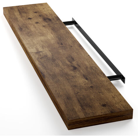 Casaria Floating Shelves Shelf Including Bracket Wall Shelving Living Room Kitchen Black White Grey Oak High Gloss Matt 50 70 90 110 cm