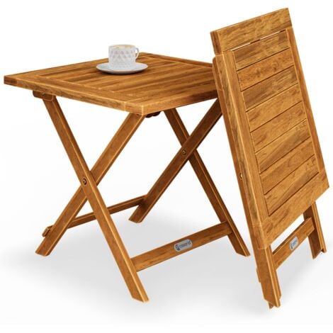 CASARIA® Folding Wooden Table Outdoor Garden Patio Side Table Weather-Resistant