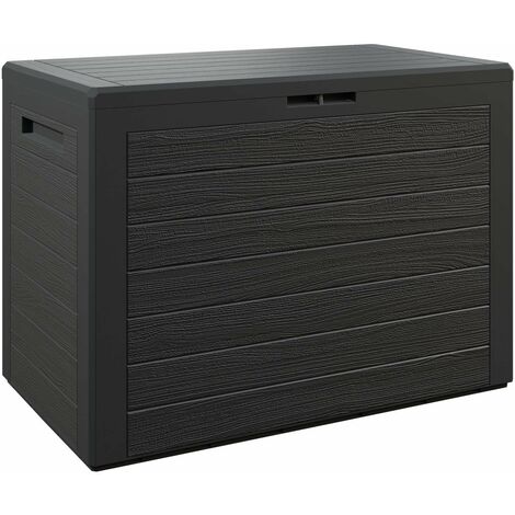CASARIA® Gartenbox 190L UV-beständig Griffmulden Verschlussvorrichtung Balkon Terrasse Wohnzimmer Wintergarten Box Kissenbox 78x44cm Holz-Optik Farbwahl  anthrazit