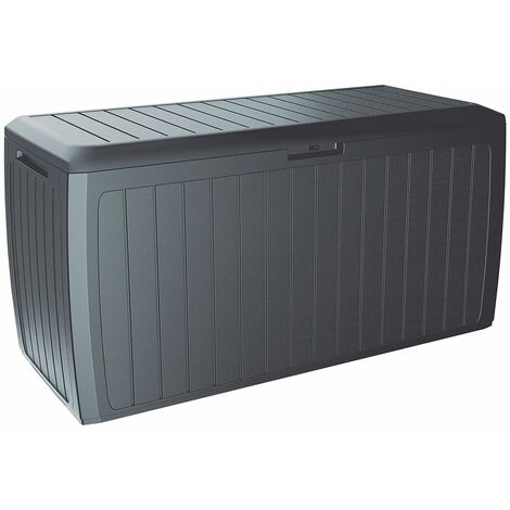 CASARIA® Gartenbox Auflagenbox abschließbar 290L UV-beständig Haltegriffe Rollen Verschlussvorrichtung Balkon Garten Kissenbox Aufbewahrungsbox 117x47cm Wetterfest Farb-Optik Wahl Board PLUS anthrazi