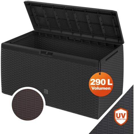 CASARIA® Gartenbox Auflagenbox abschließbar 290L UV-beständig Haltegriffe Rollen Verschlussvorrichtung Balkon Garten Kissenbox Aufbewahrungsbox 117x47cm Wetterfest Farb-Optik Wahl Rato PLUS anthrazit