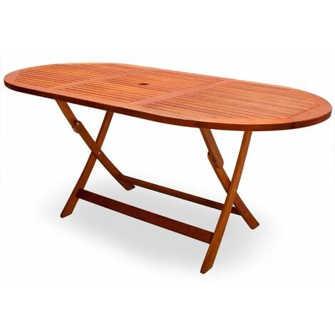 CASARIA® Gartentisch Wetterfest Klappbar FSC®-zertifiziert Holz Schirmständer 160x85cm 80kg Belastbarkeit Balkon Garten Terrasse Tisch Klapptisch Balkontisch Akazie