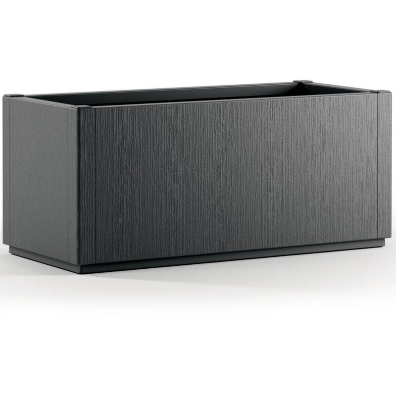 Jardinière Ethica 80x36x36cm 80L résistante aux intempéries fond d'écoulement Bac à fleurs Pot de fleurs Jardin Anthracite - Casaria