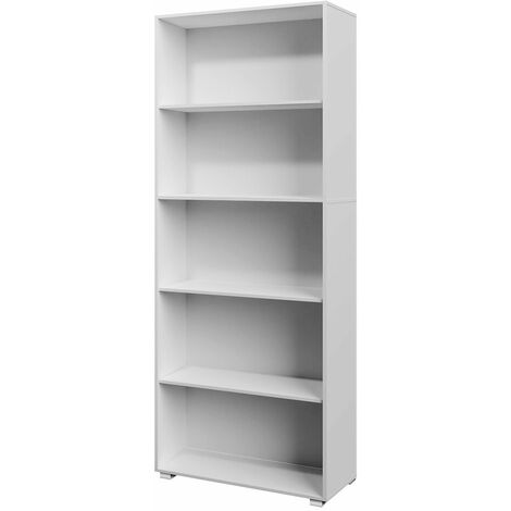 CASARIA® Kommode mit 2 Türen Holz Modern höhenverstellbarer Einlegeboden Schlafzimmer Büro Flur Mehrzweckschrank Aktenschrank Schrank  5 Fächer Weiß