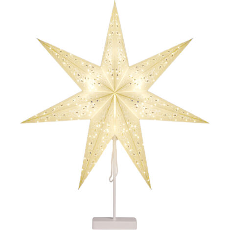 CASARIA® LED Star Lamp with Stand, Christmas, Advent, Winter, Wireless Paper Star Light, 60 cm Battery Warm White, Foldable, Fairy Lights   Modell 1 (de)