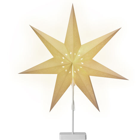 CASARIA® LED-Weihnachtsstern mit Ständer Kabellos Beleuchtet 60cm Batterie Warmweiß Papierstern Leuchtstern Dekostern Adventsstern   Modell 2