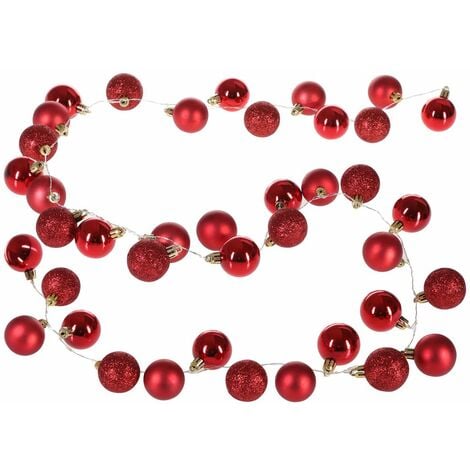 CASARIA® Lichterkette Weihnachtskugeln Weihnachtsbeleuchtung Christbaumkugeln batteriebetrieben 2m Timerfunktion 8 Lichtereffekte  rot