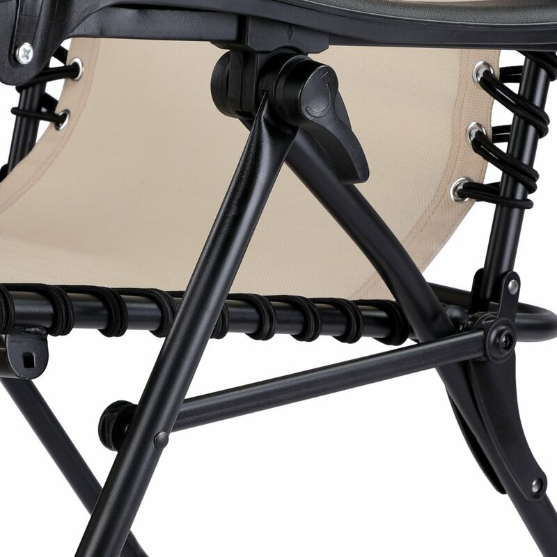 Casaria Liegestuhl Verstellbar Kopfpolster Klappbar Stahl Fussschoner Garten Liege Hochlehner Gartenstuhl Beige 104173