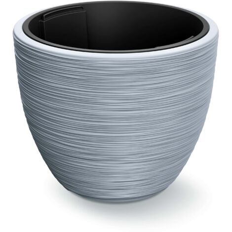 CASARIA® Macetero 30L 40x32cm con Inserto Plástico Maceta Exterior Resistente al Invierno Jardín Terraza Jardinera Plantas Gris