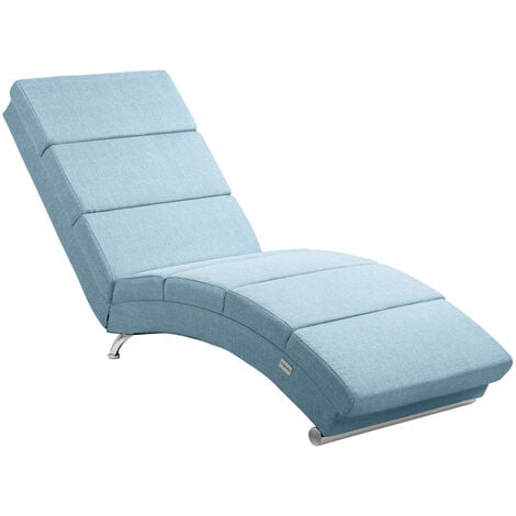 Casaria Méridienne London Chaise de relaxation Chaise longue d'intérieur design Fauteuil relax salon Tissu pétrole