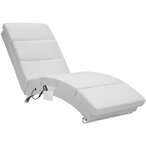 Casaria Méridienne London Chaise longue d'intérieur design avec fonction de massage chauffage Fauteuil relax salon Tissu sable