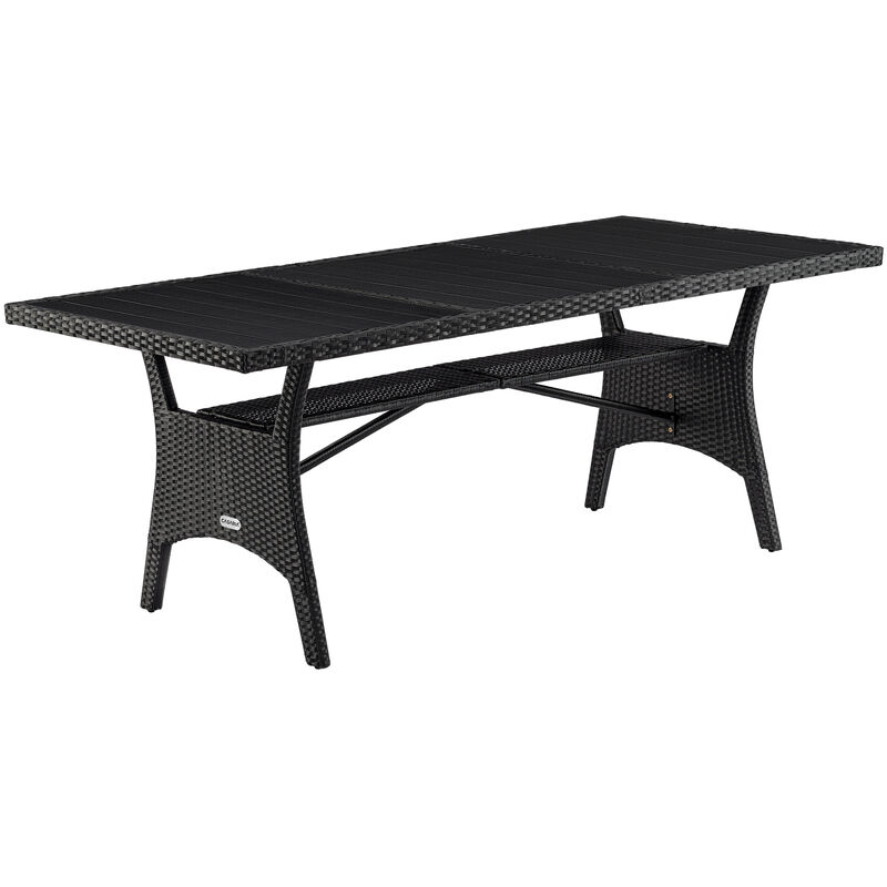 

Casaria Mesa de jardín con tablero de madera para 8 personas 190x90x75 cm para exterior e interior