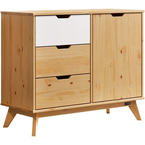 Buffet credenza in cannage, 1 anta legno scuro