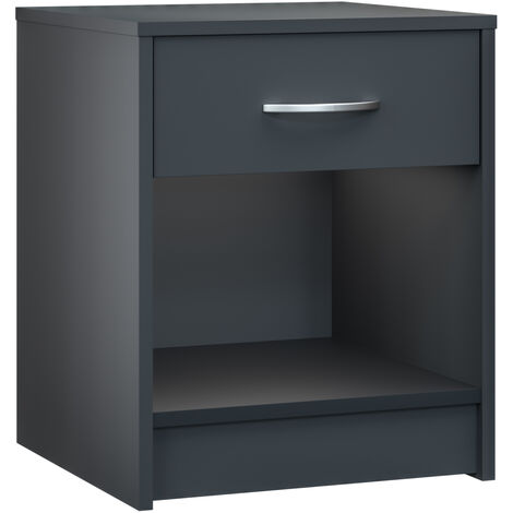 CASARIA® Nachttisch mit Schublade 50cm Boxspringbett Komforthöhe Ablage Schlafzimmer Nachtschrank Nachtkästchen Nachtkommode Holz 50x40x35cm  Anthrazit