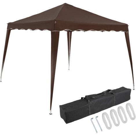 CASARIA® Pabellón Capri 3x3m Pop-Up Protección UV 50+ Impermeable Resistente al Invierno  con Bolsa Plegable Estable Camping Jardín Carpa para Fiestas Marrón oscuro