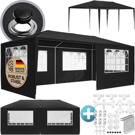 Casaria Pabellón Rimini Cenador 3x6m Carpa Plegable 18m² Protección UV 50 Resistente al Agua 6 Paredes Jardín Patio Eventos Antracita (protección UV)