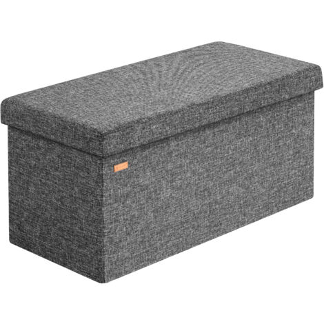 CASARIA® Panca Contenitore Pieghevole Similpelle Pouf Poggiapiedi Ottomana L - Dunkelgrau (de)