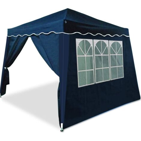 CASARIA® Pavillon Pop-up 3x3m inkl. 2 Seitenteile Farbauswahl UV-Schutz 50+ inkl. Tasche wasserdicht faltbar Faltpavillon Zelt Festival Capri Blau
