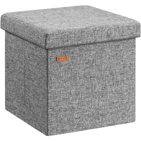 CASARIA® Pouf Sgabello Contenitore 38x38x38cm Box Portaoggetti  M Grey (en)