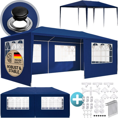 CASARIA® Rimini 3x6m Gazebo with UV Protection  18m² Covered Pavilion Area  Roof Eyelets Water Repellent 6 Side Panels with Windows  Garden Party Festival Marquee Wedding Tent  Blue (UV-Protection)
