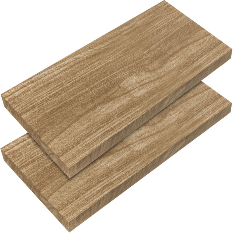 Casaria - Set de 2 Étagères murales flottantes mdf robuste effet flottant support de fixation inclus étagère bois rangement livre décoration cd 50cm