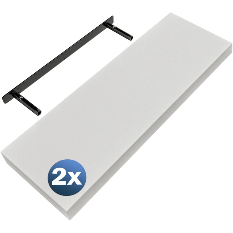 Casaria - Set de 2 Étagères murales flottantes mdf robuste effet flottant support de fixation inclus étagère bois rangement livre décoration cd 70
