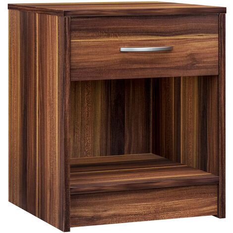 CASARIA® Table de chevet 35x40x50cm Table de nuit avec un tiroir Meuble de rangement chambre salon 4 couleurs au choix  Noir-Mérano