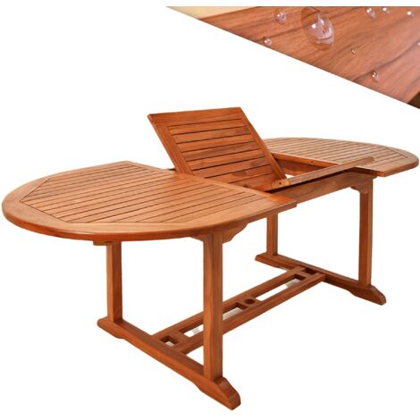 Casaria – Table de jardin extensible en bois d'eucalyptus 200x100x74cm – Système coulissant Butterfly – Emplacement parasol intégré – Pour repas en extérieur