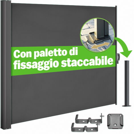 Casaria Tenda da Sole Laterale Nosara 160/180 x 300cm Estensibile Avvolgibile Balcone Giardino Oscurante Idrorepellente Frangivista Terrazzo Antracite Beige Anthrazit 180x300cm (de)