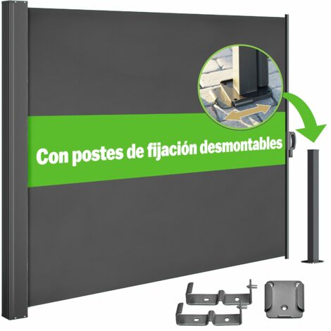 CASARIA® Toldo Lateral Retráctil 160/180x300cm Pantalla de Privacidad Extensible Protector Solar Repelente Balcón Terraza Jardín Antracita Crema Anthrazit 160x300cm (de)