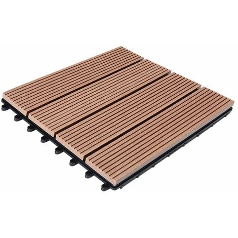 CASARIA® WPC-Fliesen Terrassenfliesen Holzfliesen 30x30cm Balkon Terrasse Pool Garten Muster Klassik Mosaik Terrakotta Anthrazit   Klassik terrakotta