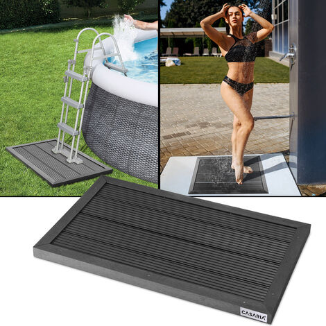 CASARIA® WPC Floor Mat Element for Garden Solar Shower  101x63x5.5cm  Weather Resistant Anti-Slip Surface  Stabilising Foot Pads  Pool Ladder Base Plate  300kg Capacity  Anthracite