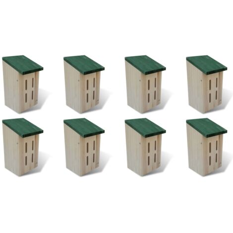 Casas de mariposa 8 pcs madera 14x15x22 cm