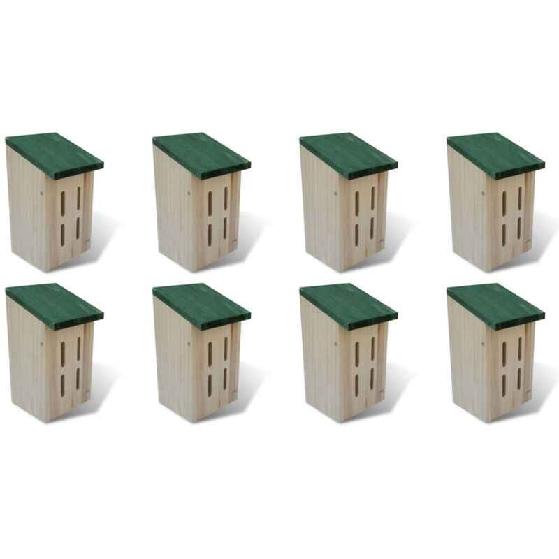 

Casas para mariposas 8 unidades madera 14x15x22 cm - Marrón - Vidaxl