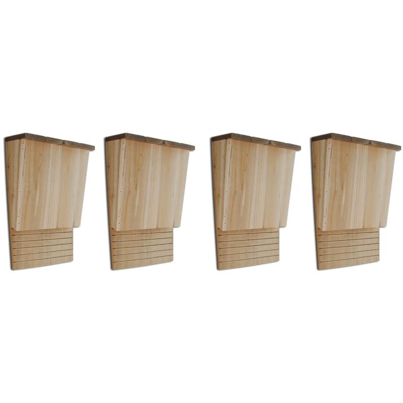 

Casas para murciélagos 4 unidades de madera 22x12x34 cm