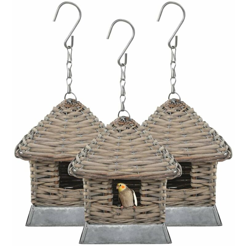 

Happyshopping - Casas para pajaros 3 unidades mimbre