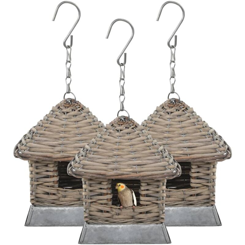 

Casas para pájaros 3 unidades mimbre - Marrón - Vidaxl
