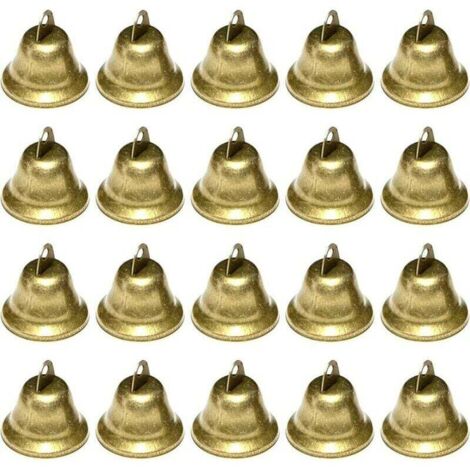 Cascabeles pequeños, 20 piezas de cascabeles vintage para decoración de bodas y festivales, cascabeles navideños para árboles de Navidad, cascabeles de metal para llaveros, manualidades.