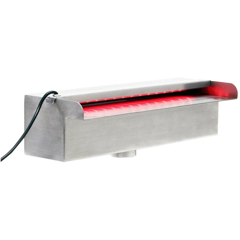 

Cascada agua Acero inoxidable 45cm Luz LED Accesorios jardín Decoración estanques piscinas fuentes